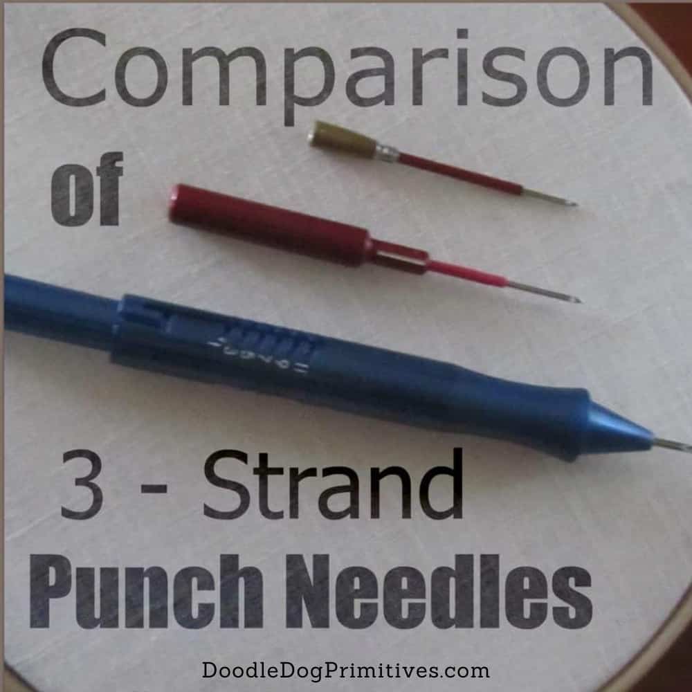 Comparison of 3 Strand Punch Needles - DoodleDog Designs Primitives